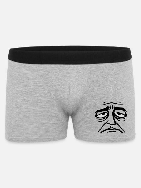 Grumpy sad disappointed face funny - Men's Boxer Shorts - heather grey