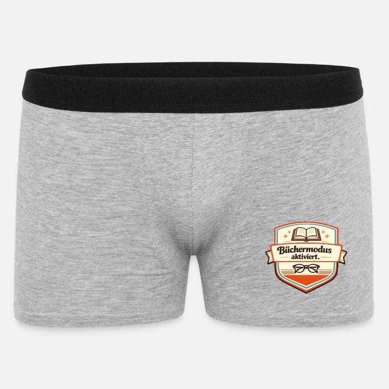 Büchermodus aktiviert - Männer Boxer Shorts - Grau meliert