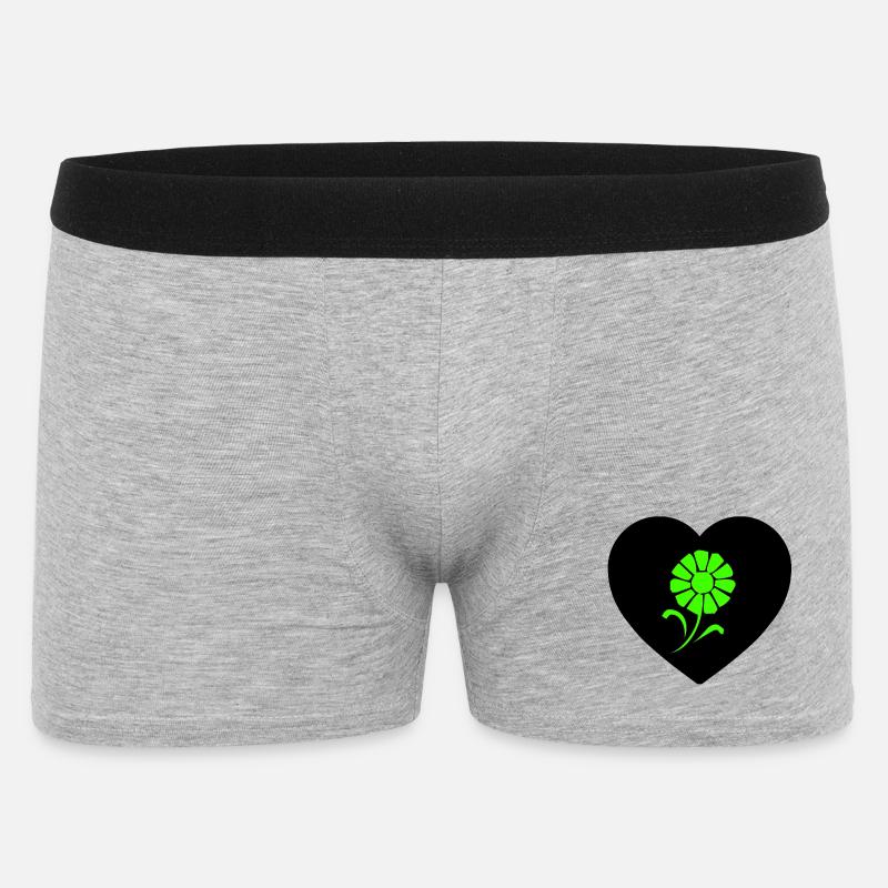 Blumen - Männer Boxer Shorts - Grau meliert