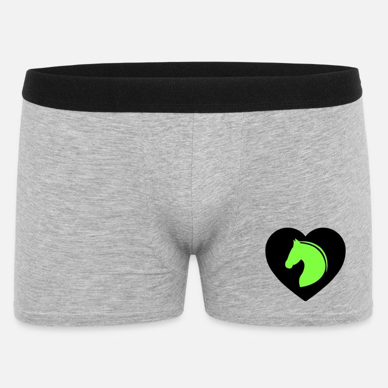 Pferde - Männer Boxer Shorts - Grau meliert
