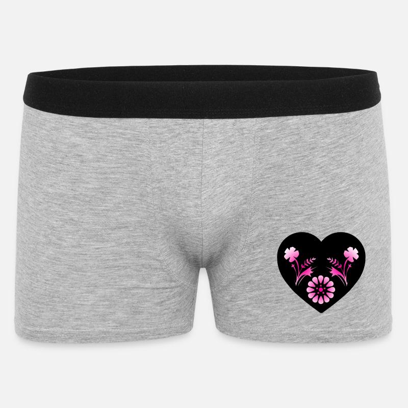 Blumen - Männer Boxer Shorts - Grau meliert