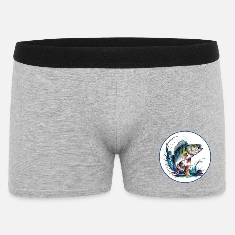 Pêche à la perche - Boxer Homme - gris chiné