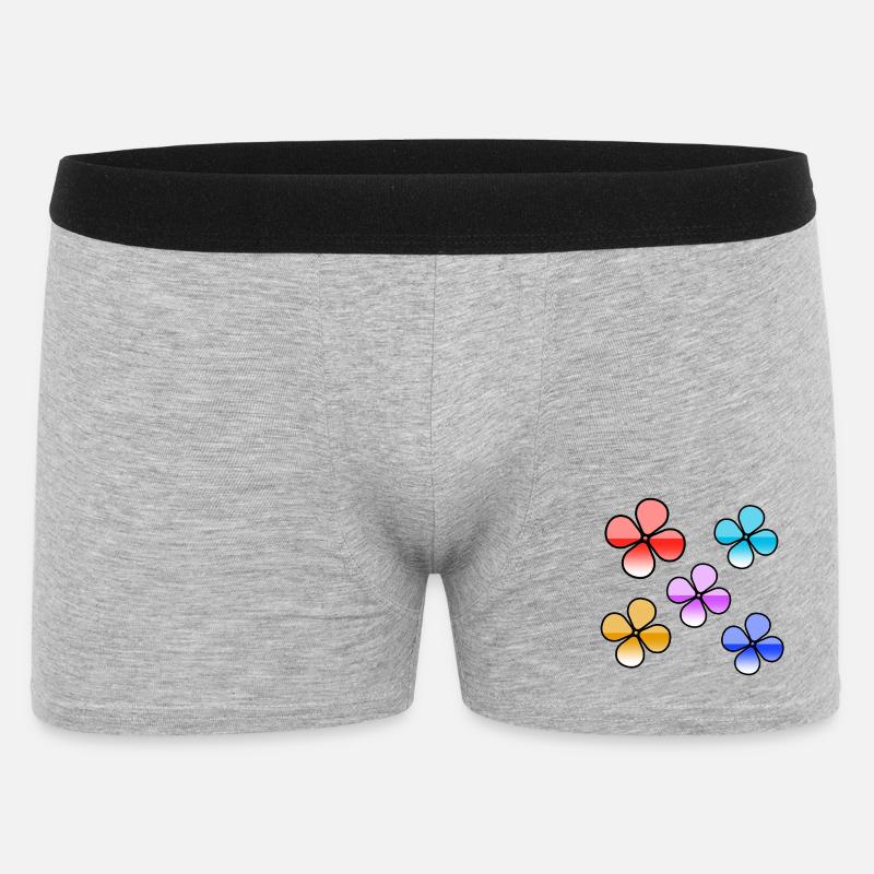 Blumen - Männer Boxer Shorts - Grau meliert