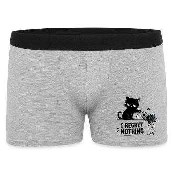 I Regret Nothing Funny Black Cat Crashes - Men's Boxer Shorts - heather grey - Front