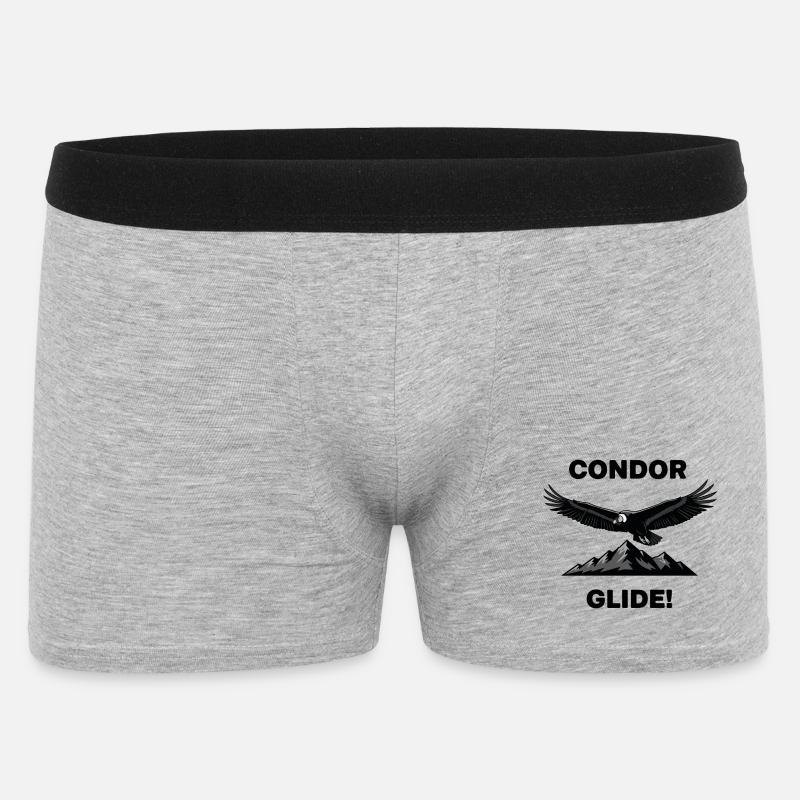 Anden-Kondor-Gleitflug Schwarzer Condor - Männer Boxer Shorts - Grau meliert