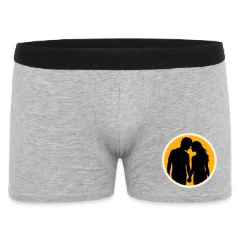 Couple Silhouette Love Romance Valentine's Day Boyfriend - Men's Boxer Shorts - heather grey - Front