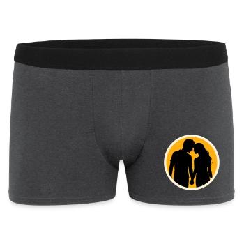 Couple Silhouette Amour Romance Petit ami de la Saint-Valentin - Boxer Homme - charbon - Devant