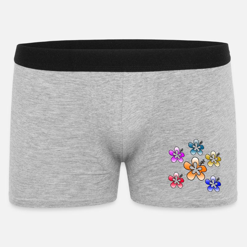 Blumen - Männer Boxer Shorts - Grau meliert