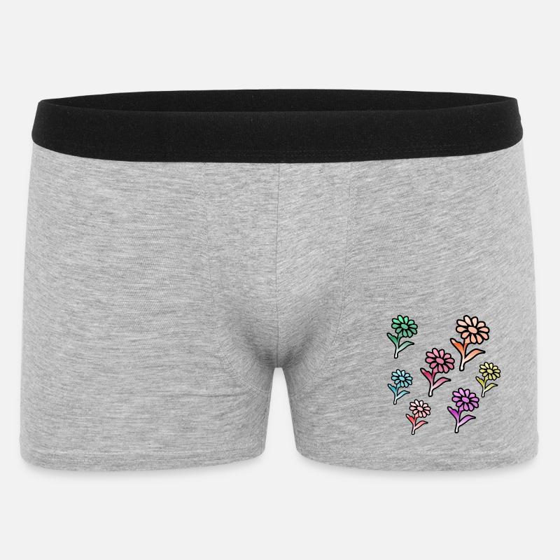 Blumen - Männer Boxer Shorts - Grau meliert