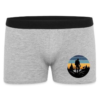 Retro Bedtime Hiker - Men's Boxer Shorts - heather grey - Front