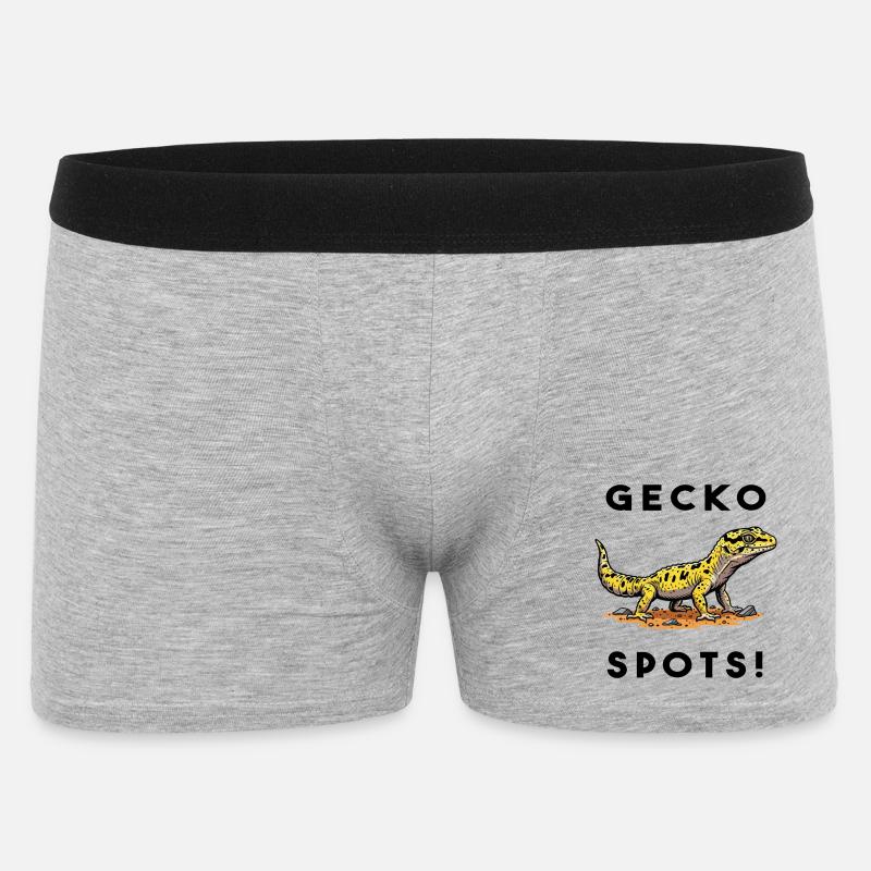 Gecko Leopard Bask Lizard Terrarium - Men's Boxer Shorts - heather grey