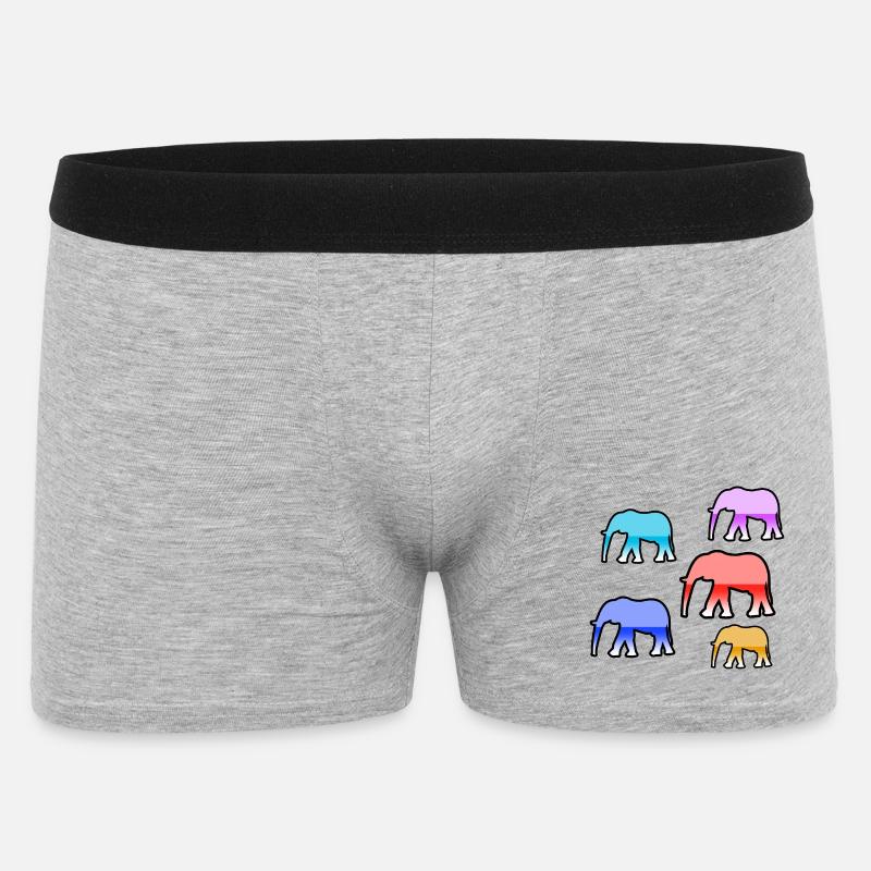 Elefanten - Männer Boxer Shorts - Grau meliert