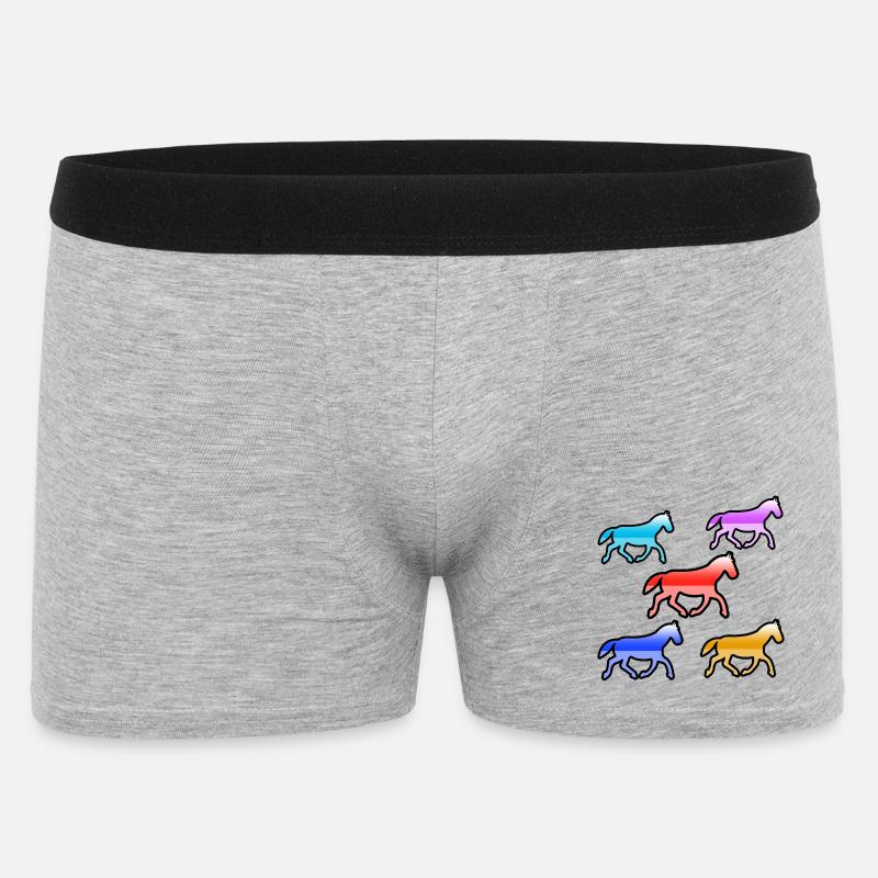 Pferde - Männer Boxer Shorts - Grau meliert