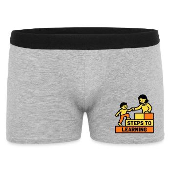 Logo Étapes pour apprendre l’école - Boxer Homme - gris chiné - Devant