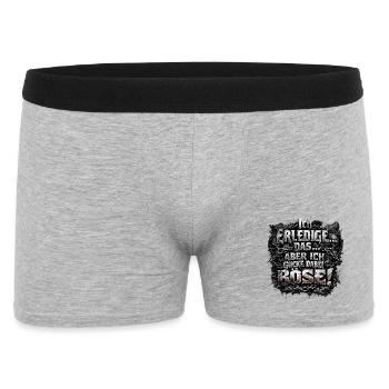 Ich mach das aber ich gucke dabei böse Goth Metal - Männer Boxer Shorts - Grau meliert - Vorne