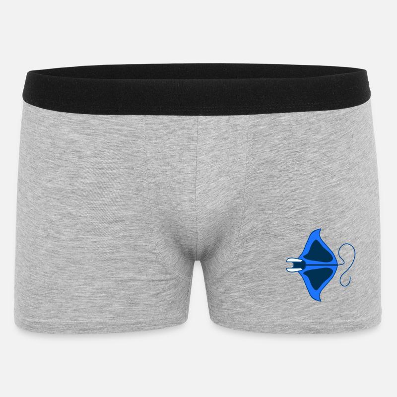 Manta Linear Blue Stylized - Men's Boxer Shorts - heather grey