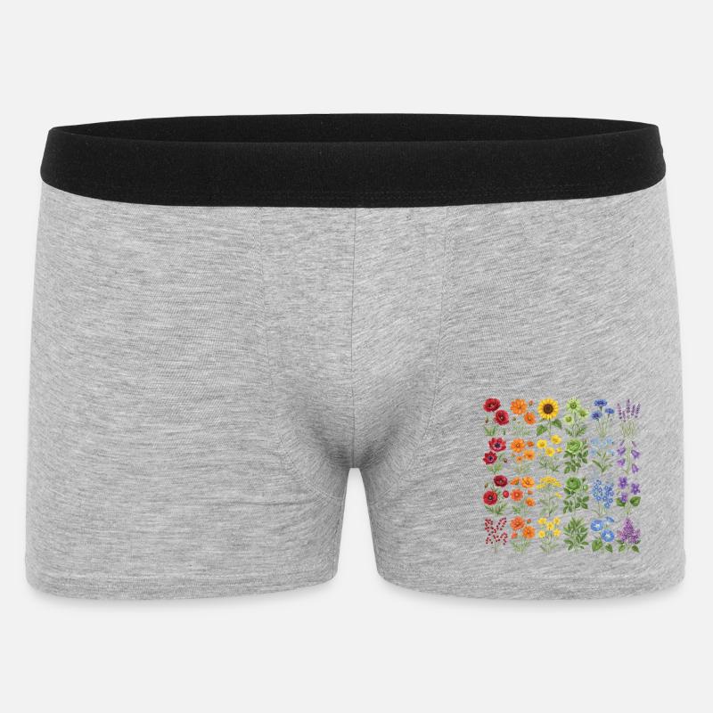 LGBTQ-Pride-Monat – Regenbogenblumen - Männer Boxer Shorts - Grau meliert