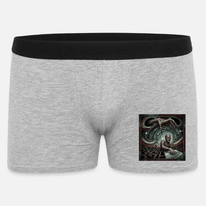 Kontrollstränge - Männer Boxer Shorts - Grau meliert