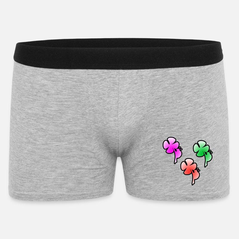 Blumen - Männer Boxer Shorts - Grau meliert