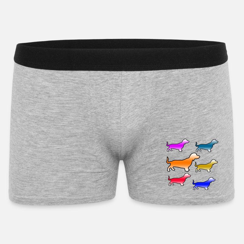 Dackel - Männer Boxer Shorts - Grau meliert