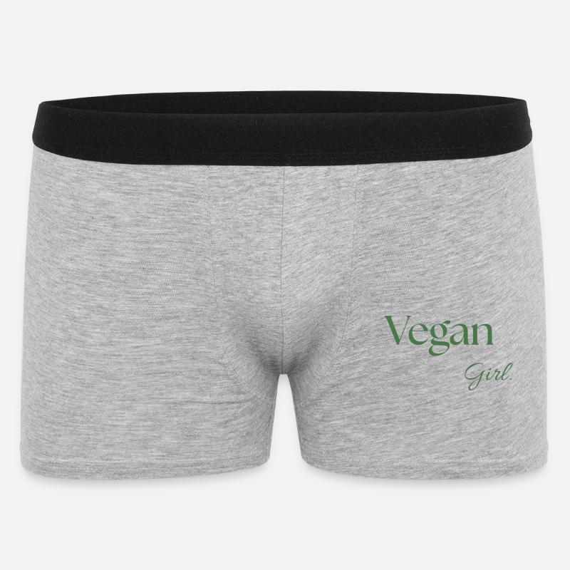 Fille Vegan. - Boxer Homme - gris chiné