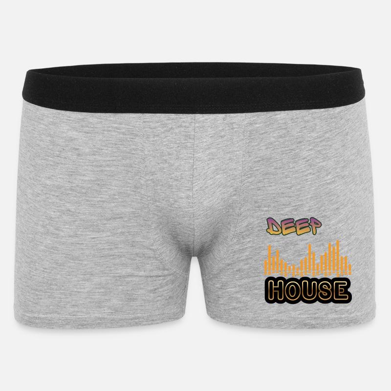 Deep House. - Männer Boxer Shorts - Grau meliert