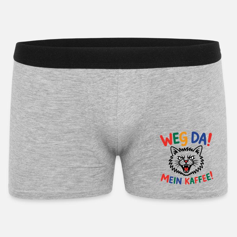 Weg da! Mein Kaffee Katzenpower - Männer Boxer Shorts - Grau meliert