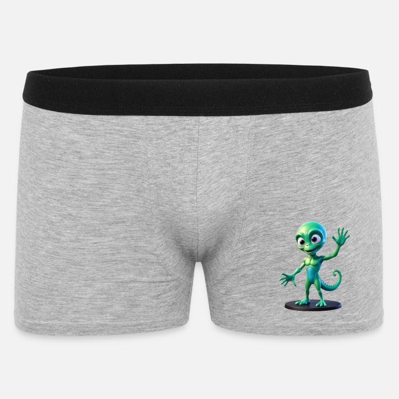 Emerald Galactic Scout - Männer Boxer Shorts - Grau meliert