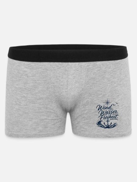 Wind. Wasser. Freiheit- Segelbekleidung Offshore - Männer Boxer Shorts - Grau meliert