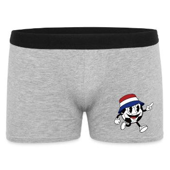 Niederlande Fußball Fan Retro Comic Maskottchen - Männer Boxer Shorts - Grau meliert - Vorne