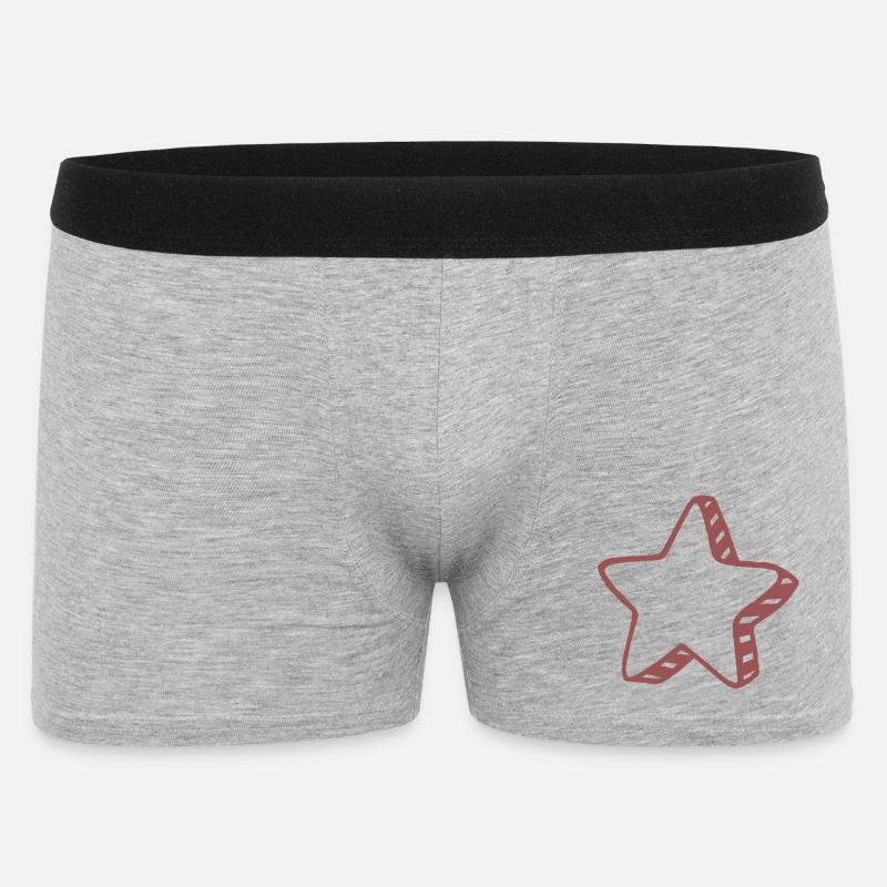 Rustic Doodle Star - Männer Boxer Shorts - Grau meliert