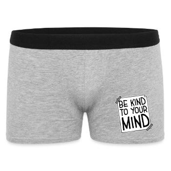 Be Kind To Your Mind Funny Mental Health Logo - Men's Boxer Shorts - heather grey - Front