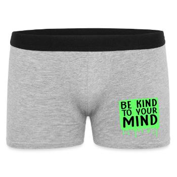 Be Kind To Your Mind Funny Mental Health Logo - Men's Boxer Shorts - heather grey - Front