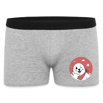 Winking Seal Wearing a Bandana Throwing Shaka Sign - Men's Boxer Shorts - heather grey - Front