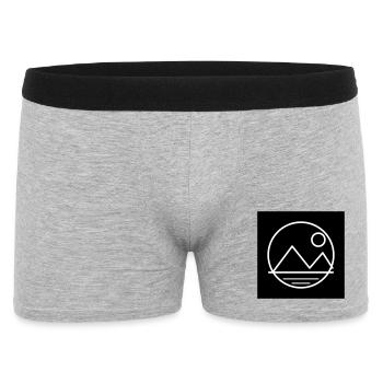 Mond- und Berglandschaft - Männer Boxer Shorts - Grau meliert - Vorne