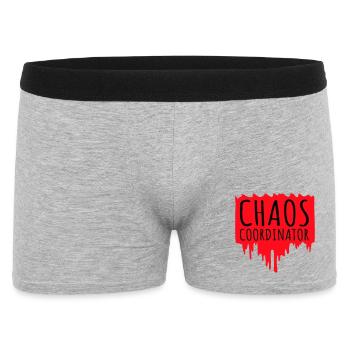 Chaos Coordinator Lustig Titel Eltern Lehrer Logo - Männer Boxer Shorts - Grau meliert - Vorne