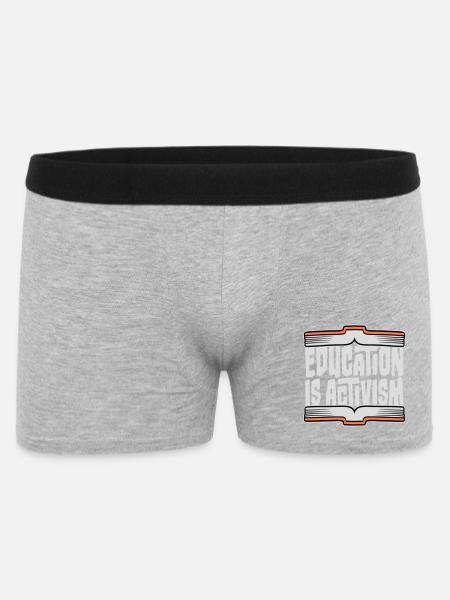 Education Is Activism Bildung Aktivismus Statement - Men's Boxer Shorts - heather grey