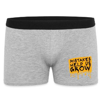 Mistakes Help Us Grow Lustig Motivational Wachstum - Männer Boxer Shorts - Grau meliert - Vorne