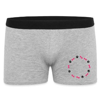 Pfotenabdruck Liebe Hund Knochen Hundemama - Männer Boxer Shorts - Grau meliert - Vorne