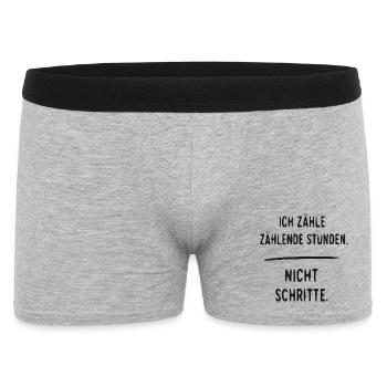 Ich zähle Stunden, nicht Schritte - Männer Boxer Shorts - Grau meliert - Vorne