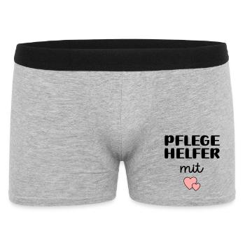 Pflegehelfer - Männer Boxer Shorts - Grau meliert - Vorne