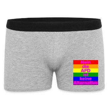 NEIN DIE AFD IST KEINE ALTERNATIVE, NO NZS, PRIDE - Männer Boxer Shorts - Grau meliert - Vorne