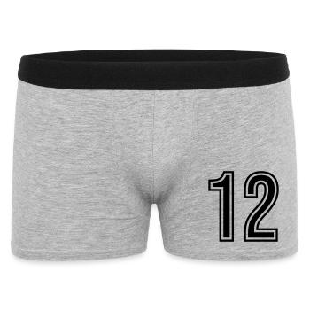 12 Symbole numérique - Boxer Homme - gris chiné - Devant