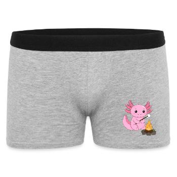 Axolotl rose grillant des guimauves au feu de camp – Sweet - Boxer Homme - gris chiné - Devant