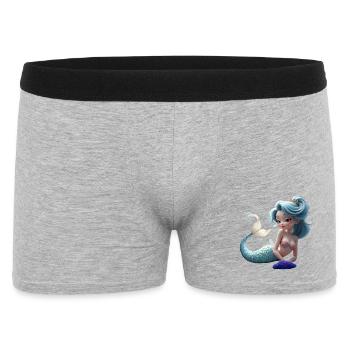 Reine des sirènes bleu corail - Boxer Homme - gris chiné - Devant