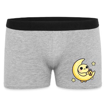 Moonlit Cute Moon with Star Lantern - Men's Boxer Shorts - heather grey - Front