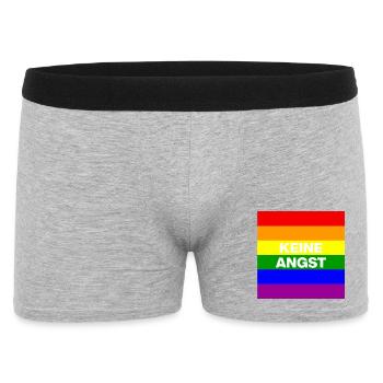 KEINE ANGST VOR FASCHISTEN, NO NZS, NIE WIEDER - Männer Boxer Shorts - Grau meliert - Vorne