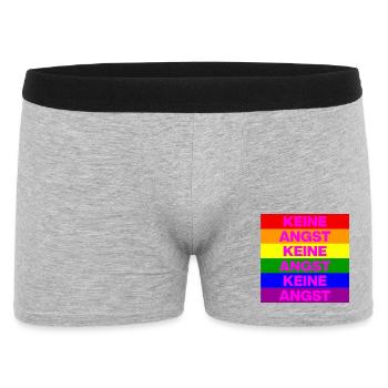 KEINE ANGST, NO NZS, NIE WIEDER, ANTIFASCHISMUS - Männer Boxer Shorts - Grau meliert - Vorne