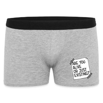 Are You Alive Or Just Existing Nachdenklich Spruch - Männer Boxer Shorts - Grau meliert - Vorne