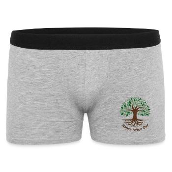 Bonne Journée de l’Arbore, feuilles, arbres et racines - Boxer Homme - gris chiné - Devant